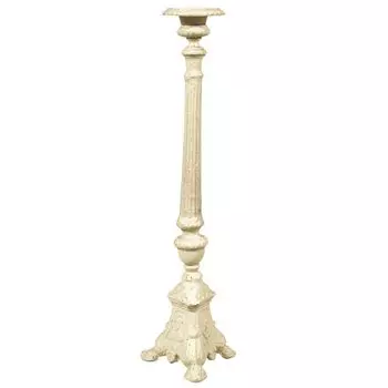 ЧУГУННЫЙ ПОДСВЕЧНИК С ОТДЕЛКОЙ БЕЛЫЙ АНТИЧ Shabby Haus