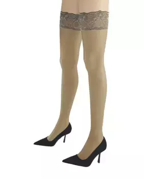 Чулки-капри с подвязками 10 однотонный макияж 10 ден Hyd, цвет Tabac