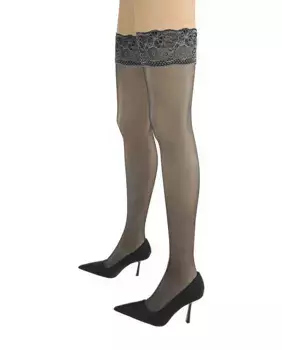 Чулки-капри с подвязками 10 однотонный макияж 10 ден Hyd, черный