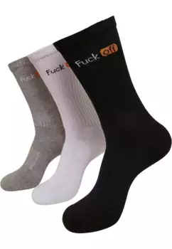 Чулки MisterTee "MisterTee Unisex Fuck Off Socks, 3 шт." (1 пара), серый