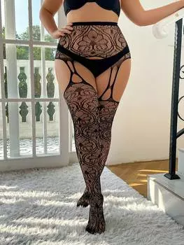 Чулки SHEIN, черный