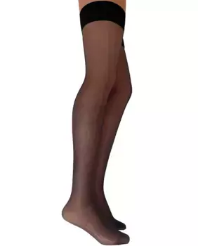 Чулок с подвязками Venus ar2, имитация гладкой кожи, плотность 9 ден Hyd, черный