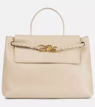 Ciao Ciao Knot Medium кожаная сумка-тоут Bottega Veneta, Ecru-Muse Brass