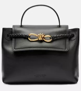 Ciao Ciao Knot Small кожаная сумка-тоут Bottega Veneta, Black-M Brass