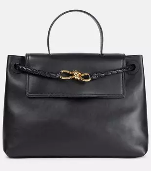 Ciao Ciao сумка из кожи среднего размера Bottega Veneta, Black M Brass