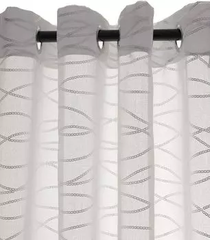 Цифровая печать Gerster Bistro Ш = 145 x В = 50 смПрозрачная вуаль одуванчики антрацитового цвета CHIC HOME