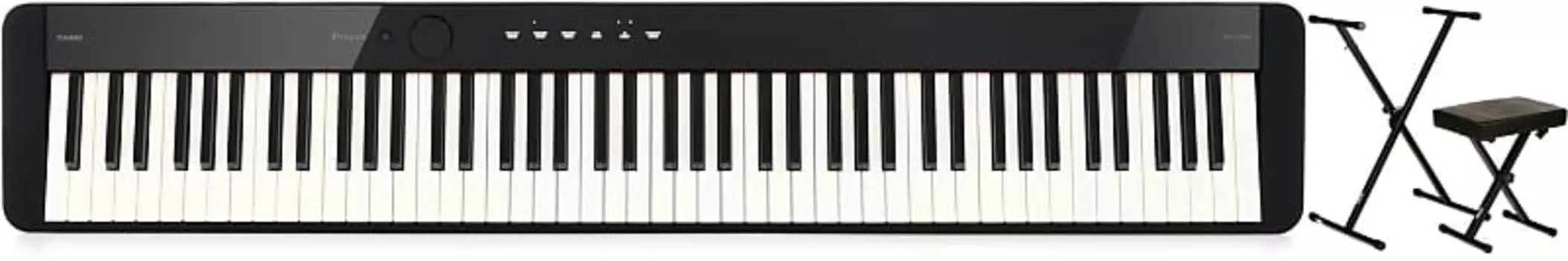 Цифровое пианино Casio Privia PX-S1100 — черный комплект со стойкой для клавиатуры On-Stage KPK6500 и настольным комплектом Casio + On-Stage PX-S1100BK=1 KPK6500=1