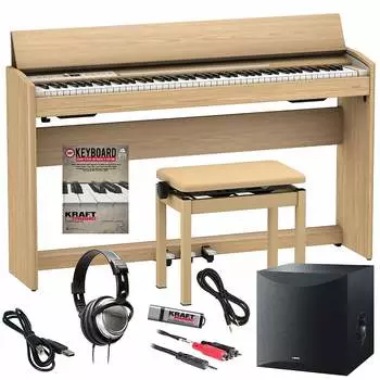 Цифровое пианино Roland F701 — светлый дуб ПОЛНЫЙ НАБОР ДЛЯ ДОМА ПЛЮС F701 Light Oak