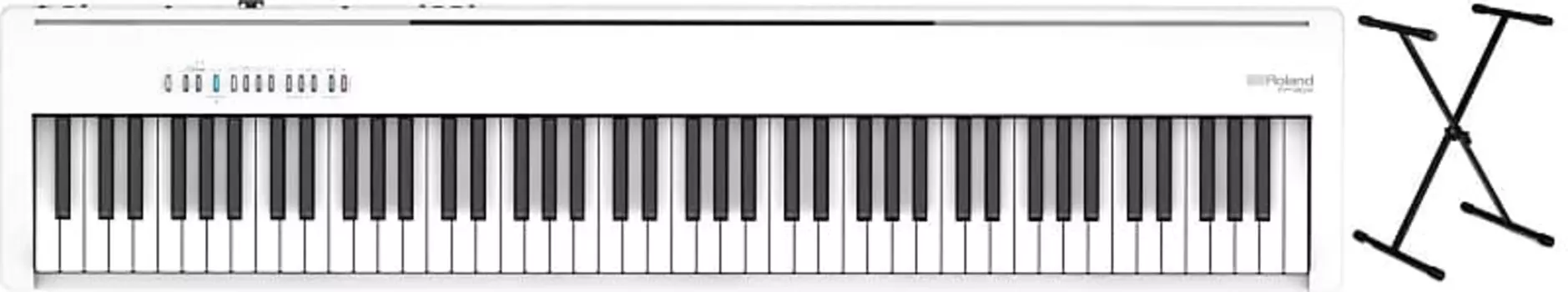 Цифровое пианино Roland FP-30X с динамиками — белый комплект с каркасами Gator GFW-KEY-1000X Standard X-Style Keyboard Stand Roland + Gator Frameworks FP-30X-WH=1 GFW-KEY-1000X=1