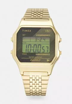 Цифровые часы T80 Unisex Timex, цвет goldtone/black