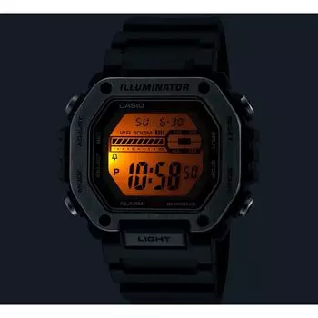 Цифровые часы унисекс с панелью — MWD110H Casio, зеленый