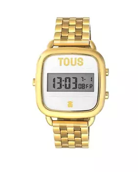 Цифровые женские часы D-Logo со стальным браслетом золотого цвета с IP-адресом Tous, золотой