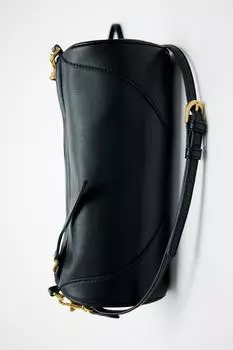 Цилиндрическая сумка на плече ZARA, черный