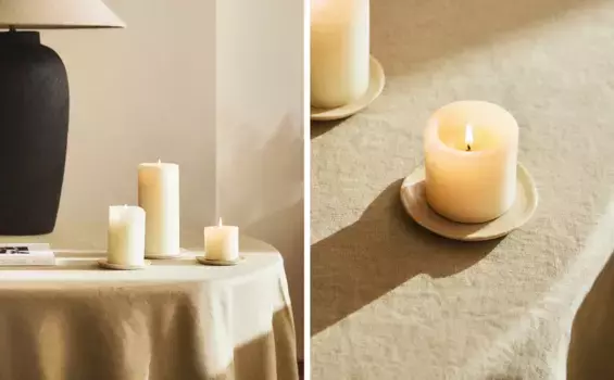 Цилиндрическая свеча Zara Home, белый