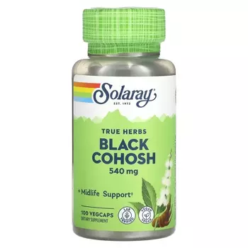 Цимицифуги Solaray True Herbs, 100 растительных капсул