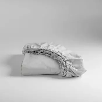 Cinderella Weekend - простынь приталенная (до 25 см) - хлопок - 200х200 см - светло-серый