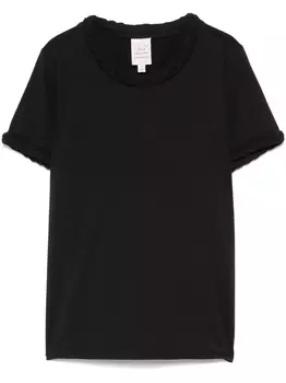 Cinq A Sept футболка с плетеной отделкой, черный