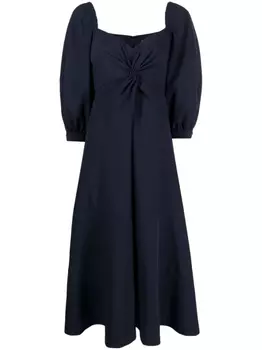 Cinq A Sept платье миди Kristina с рукавами бишоп, синий