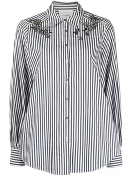 Cinq A Sept рубашка Ivy Tiana в полоску, синий