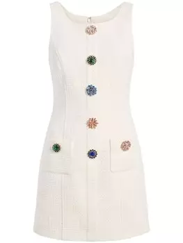 Cinq A Sept твидовое платье мини Randi, белый