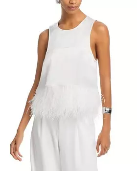 Cinq Sep Атласный топ Charisse Cinq Sept, слоновая кость/кремовый