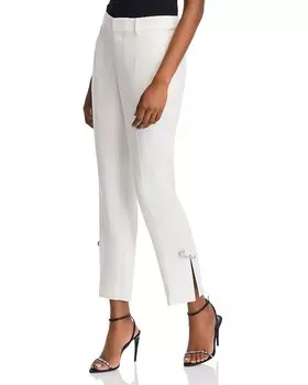 Cinq Sep Укороченные брюки со стразами Cinq Sept, слоновая кость/кремовый