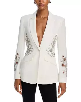 Cinq Sept Блейзер с узором пейсли и стразами, слоновая кость/кремовый