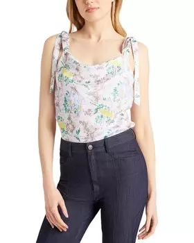 Cinq Sept Легкая вымытая майка Marta с цветочным принтом и завязками, цвет multi