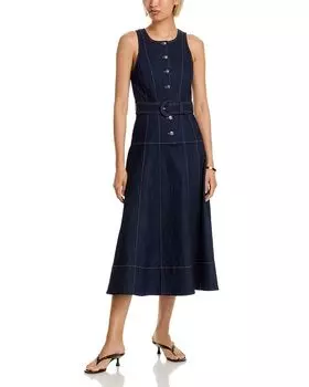 Cinq Sept Margaret платье миди из денима без рукавов Cinq Sept, синий