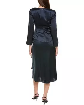 Cinq Sept Шелковое платье миди Serena, синий