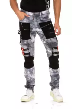 Cipo & Baxx Удобные джинсы необычного вида, серый