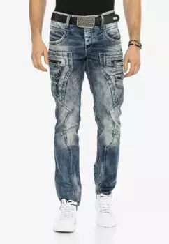 Cipo & Baxx Удобные джинсы в повседневном байкерском стиле, синий