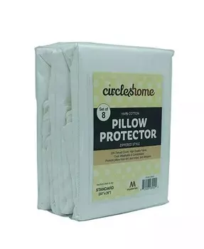 Circles Home Дышащая наволочка из 100 % хлопка с застежкой-молнией — белая (8 шт.) CIRCLESHOME, белый