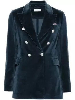Circolo 1901 двубортный бархатный пиджак, синий