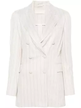 Circolo 1901 двубортный пиджак в полоску, нейтральный цвет