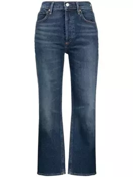 Citizens of Humanity укороченные джинсы Jolene с эффектом потертости, синий