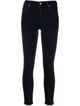 Citizens of Humanity укороченные джинсы скинни средней посадки, синий