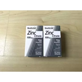 Цитрат цинка 100 мг веганские таблетки 100 таблеток, Healthaid