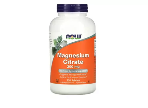 Цитрат магния NOW Foods 200 мг, 250 таблеток