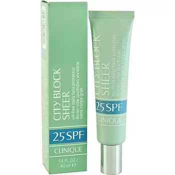 City Block Sheer Spf 25 Безмасляное ежедневное средство для защиты лица, 40 мл, Clinique