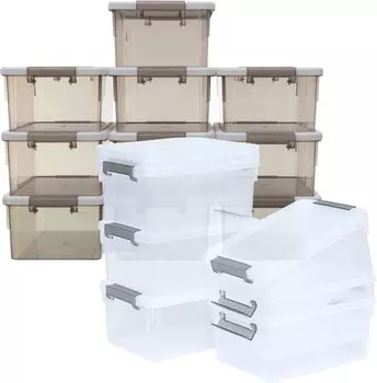 Citylife: 6 упаковок, небольшие контейнеры для хранения с крышками, 3,2 QT и небольшие контейнеры для хранения, 1,3 QT, 10 шт., пластиковый контейнер для хранения, штабелируемая коробка с крышками для организации хранения ITYLIFE CITYLIFE, Trans...