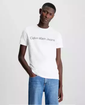 CKJ мужская белая футболка с короткими рукавами Calvin Klein Jeans, белый