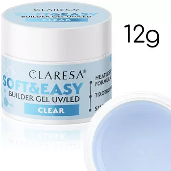 Claresa, Конструирующий гель Soft&easy, прозрачный, 12 г