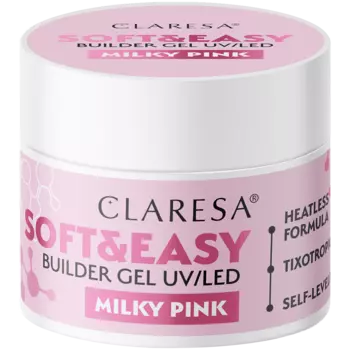 Claresa молочно-розовый гель для наращивания ногтей, 12 г