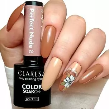 Claresa Perfect Nude 8 Hybrid Nail Polish Hybrid Caramel Brown 5 мл Puderek
