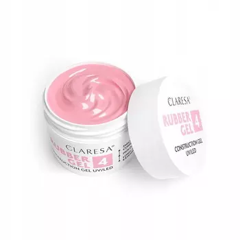 Claresa Rubber Gel 4, Наращивающий гель для наращивания ногтей, средний малиновый, 45г