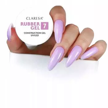 Claresa Rubber Gel 7 Густой строительный гель с тиксотропией, лаванда, 90 г Puderek