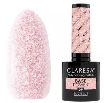 Claresa, Самовыравнивающаяся гибридная база для ногтей, база Power 09, 5 г