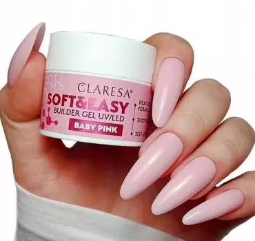 Claresa Soft & Easy Nail Builder Gel с тиксотропией, нежно-розовый, 12 г Puderek