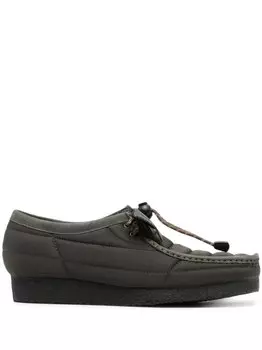 Clarks стеганые туфли дерби Wallabee, зеленый